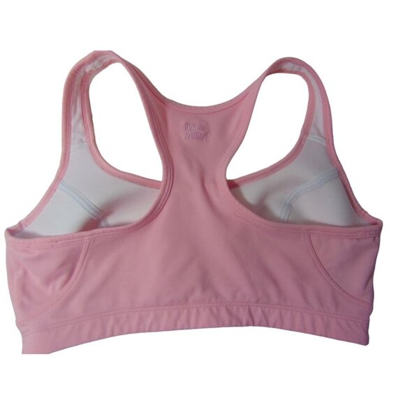 Moving Comfort Pink Sports Bra 36C 36 C Racer Back Dri Layer Logo Athletic - Picture 6 of 14